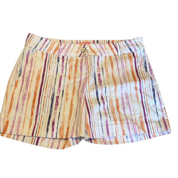 Isaac Mizrahi Shorts Women’s 8 Colorful Striped‎ Tailored Cotton Casual - Picture 1 of 7